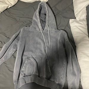 Charcoal Grey Oversized Washed Hoodie